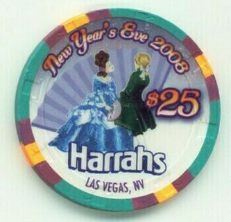 Harrah's Happy New Year 2008 $25 Casino Chip