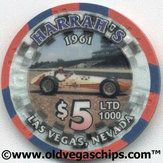 Harrah's A.J. Foyt Indy 500 $5 Casino Chip - 1961