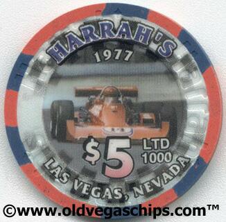 Harrah's A.J. Foyt Indy 500 $5 Casino Chip - 1977