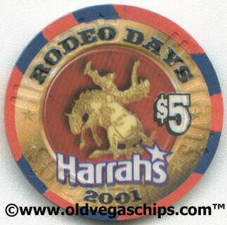 Las Vegas Harrah's Rodeo Days 2001 $5 Casino Chip