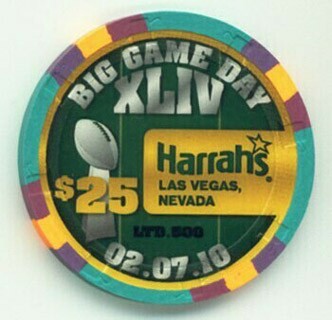 Harrah's Superbowl XLIV 2010 $25 Casino Chip