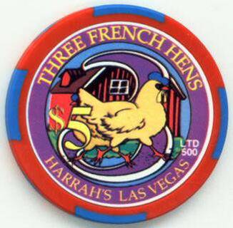 Harrah's 12 Days of Christmas 2003 Three French Hens $5 Casino Chip