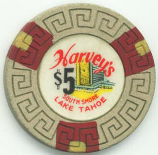 Harvey's Old & Obsolete $5 Casino Chip 
