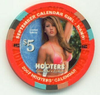 Hooters Randi September 2007 $5 Casino Chip