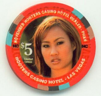 Hooters Casino Calendar Girl November 2007 $5 Casino Chip