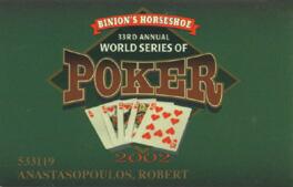 Horseshoe Casino WSOP 2002 Card