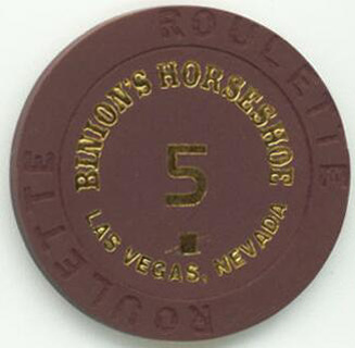 Las Vegas Binion's Horseshoe Brown Roulette Chip