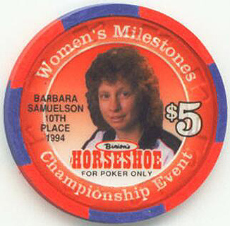 Binion's Horseshoe Women's Milestones Barbara Samuelson $5 Casino Chip