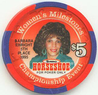 Binion's Horseshoe Women's Milestones Barbara Enright $5 Casino Chip