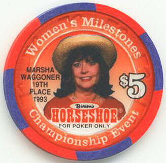 Binion's Horseshoe Women's Milestones Marsha Waggoner $5 Casino Chip