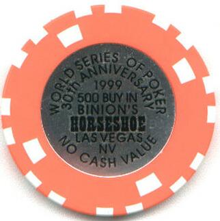 Las Vegas Binion's Horseshoe WSOP 1999 $500 Buy-In Casino Chip