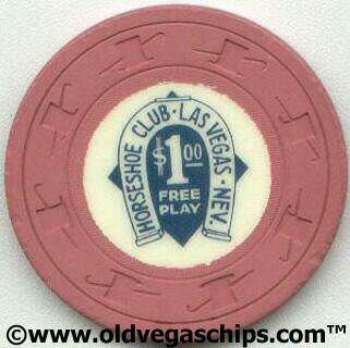 Las Vegas Binion's Horseshoe Free Play $1 Casino Chip