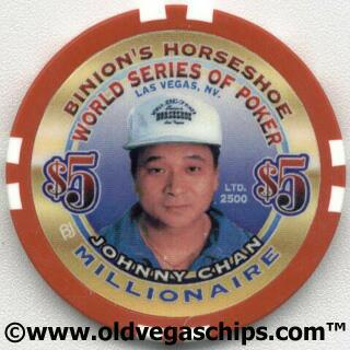 Binion's Horseshoe WSOP Millionaire Johnny Chan $5 Casino Chip