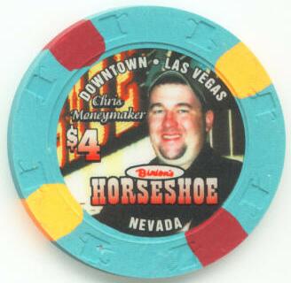 Binion's Horseshoe Chris Moneymaker $4 Casino Chip 