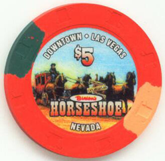 Binion's Horseshoe History Stage Coach $5 Casino Chip 