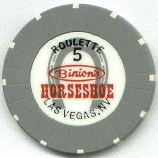 Las Vegas Binion's Horseshoe Table 5 Gray Roulette Chip