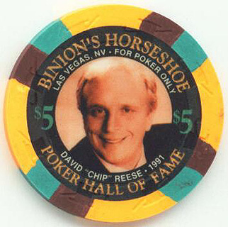 Binion's Horseshoe Poker Hall of Fame Chip Reese $5 Casino Chip