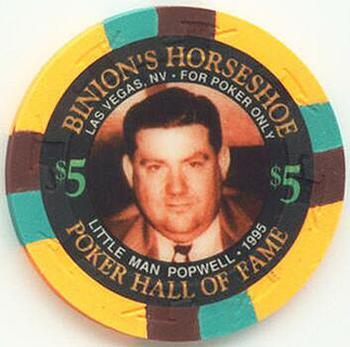 Binion's Horseshoe Poker Hall of Fame Little Man Popwell $5 Casino Chip
