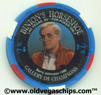 Binion's Horseshoe WSOP Winner Berry Johnson $2.50 Casino Chip