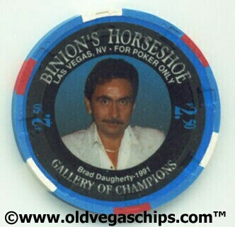 Binion's Horseshoe WSOP Winner Brad Daugherty $2.50 Casino Chip