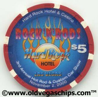 Las Vegas Hard Rock Hotel Rockin' Rods 1955 Mystere $5 Casino Chip