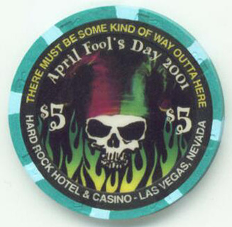 Las Vegas Hard Rock April Fool's Day $5 Casino Chips
