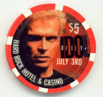 Las Vegas Hard Rock Billy Idol 2005 $5 Casino Chip