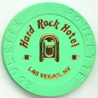 Las Vegas Hard Rock Hotel Jukebox Green Roulette Casino Chip