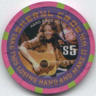 Hard Rock Hotel Sheryl Crow 1996 $5 Casino Chip 