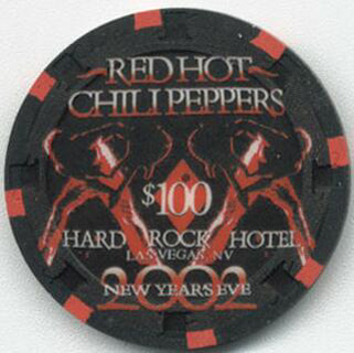 Hard Rock Red Hot Chili Peppers 2002 $100 Chip