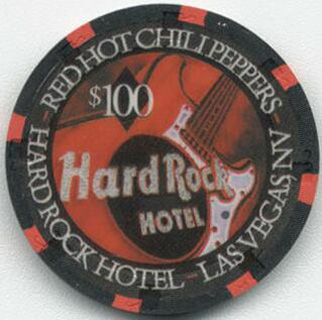 Las Vegas Hard Rock Hotel Red Hot Chili Peppers $100 Casino Chip