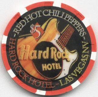 Las Vegas Hard Rock Hotel Red Hot Chili Peppers 2002 $5 Casino Chip
