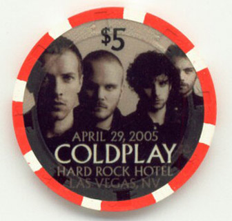 Hard Rock Hotel Cold Play at the Joint $5 Casino Chip