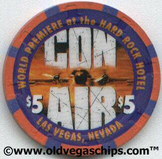 Hard Rock Hotel Con Air Movie Premier 1997 $5 Casino Chip