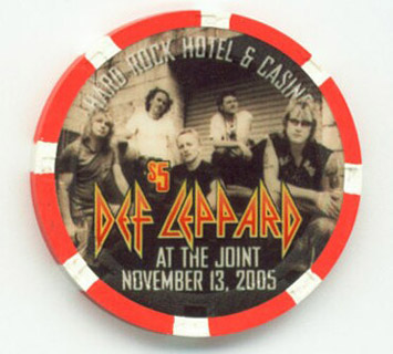 Las Vegas Hard Rock Hotel Def Leppard 2005 $5 Casino Chip