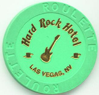 Hard Rock Hotel Guitar Green Roulette Casino Chip