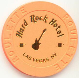 Hard Rock Hotel Guitar Orange Roulette Casino Chip