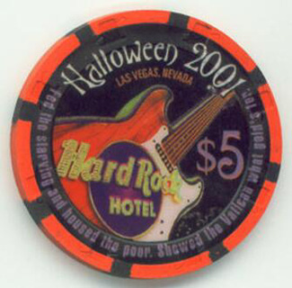 Las Vegas Hard Rock Hotel Halloween 2001 $5 Casino Chip
