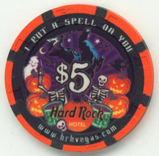 Las Vegas Hard Rock Hotel Halloween 1999 $5 Casino Chip 