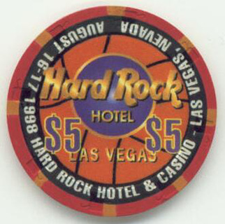 Las Vegas Hard Rock Hotel Hoops in Vegas 1998 $5 Casino Chip