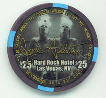 Las Vegas Hard Rock Jane's Addiction 2001 $25 Casino Chip