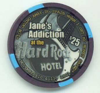 Las Vegas Hard Rock Hotel Janes Addiction $25 Casino Chip