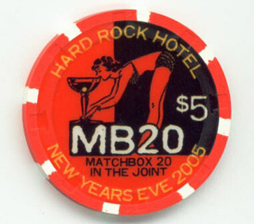 Las Vegas Hard Rock Matchbox 20 New Year's Eve 2005 $5 Casino Chip