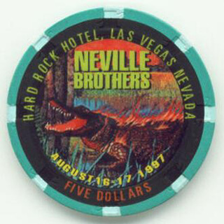 Hard Rock Hotel Neville Brothers 1997 $5 Casino Chip