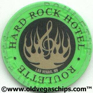 Las Vegas Hard Rock Hotel Bronze Flame Green Roulette Chip