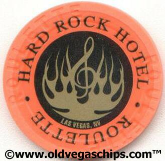 Las Vegas Hard Rock Hotel Bronze Flame Orange Roulette Chip