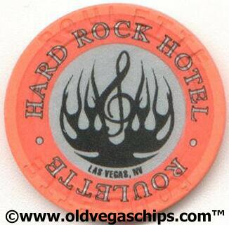 Las Vegas Hard Rock Hotel Black Flame Orange Roulette Chip