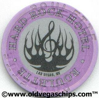 Las Vegas Hard Rock Hotel Black Flame Purple Roulette Chip