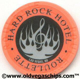 Las Vegas Hard Rock Hotel Silver Flame Orange Roulette Chip