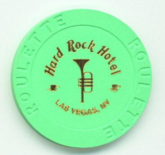 Hard Rock Hotel Trumpet Green Roulette Chip 